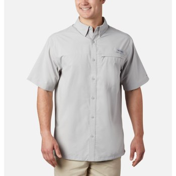 Columbia PFG Grander Marlin Woven Short Sleeve, Camisa Grises Para Hombre | 281037-ZGH